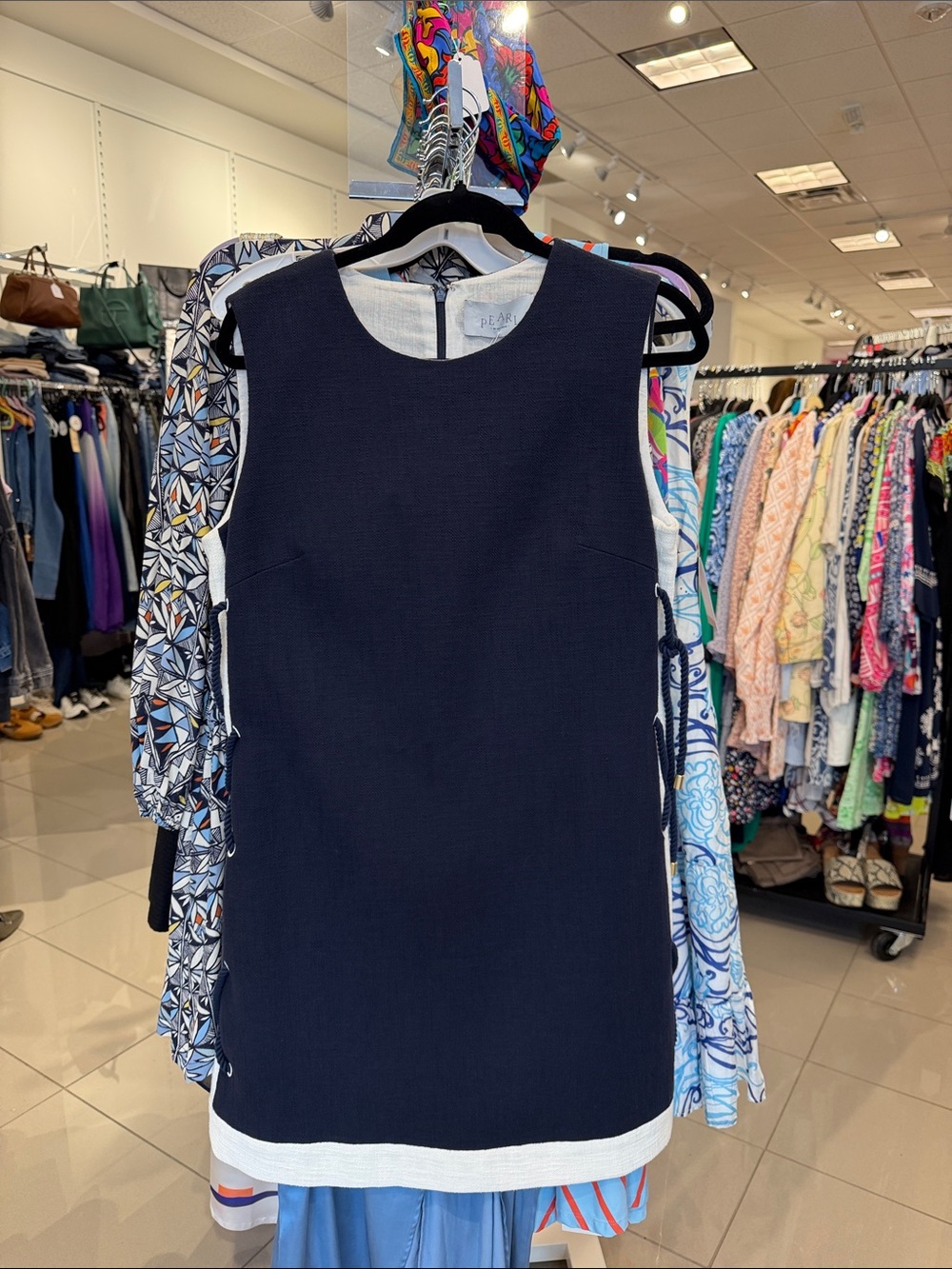 Pearl Navy and White Mini Dress